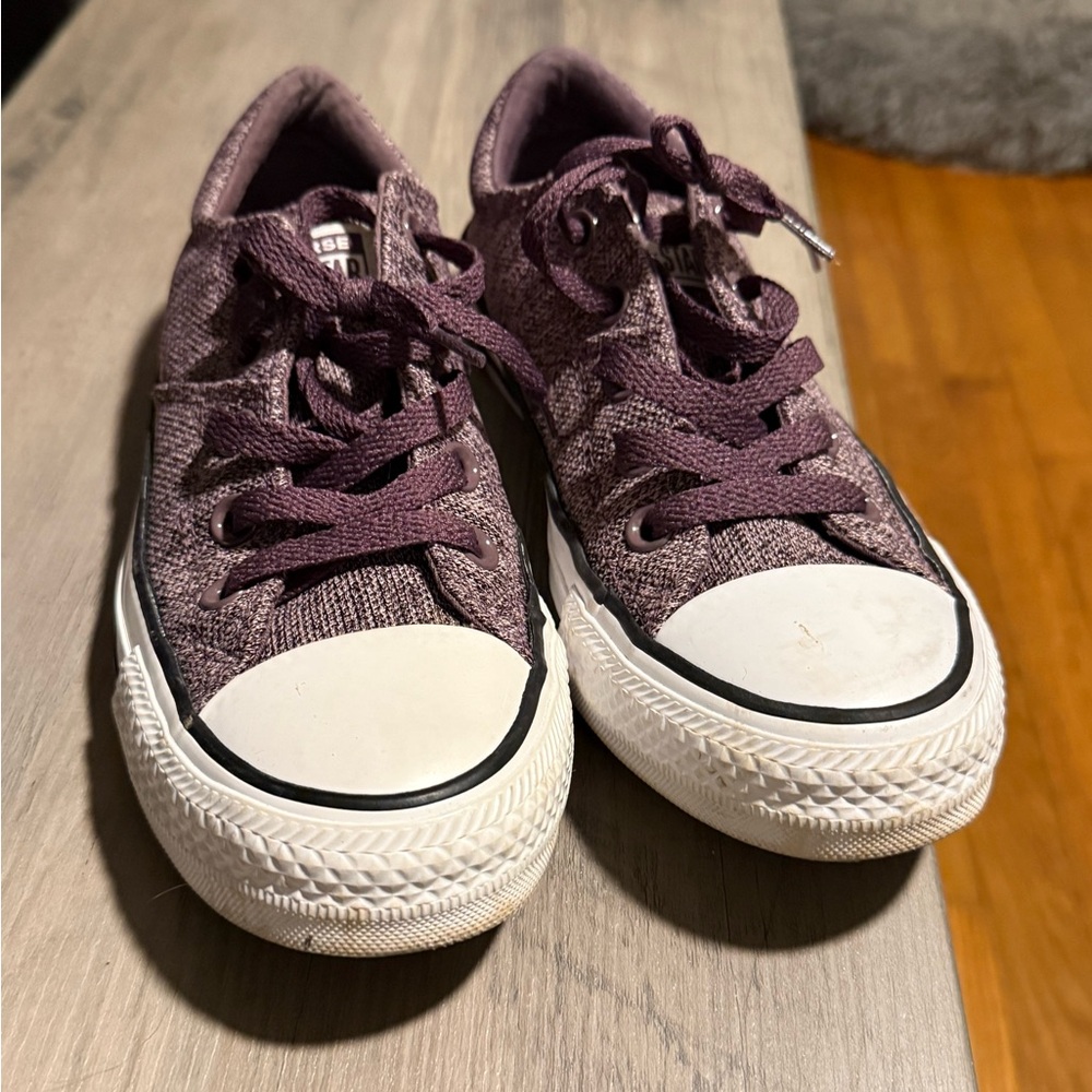 Converse Purple and White Sneakers Classic Low-Top Design